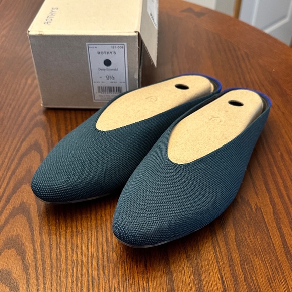 NEW Rothy's Deep Emerald Almond Demi Flat Mule - Picture 6 of 7
